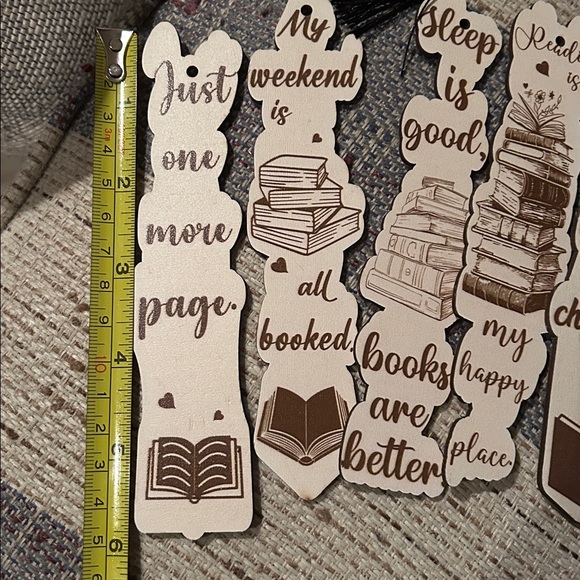 Wood Book-Themed Bookmarks-New 2 for $10 - Picture 2 of 2